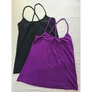 2 pack Old Navy Purple and Black Braided Trim Camisole size XS